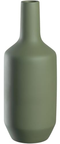 LEONARDO HOME Milano Keramikvase, 1 Stück, Moderne Vase aus Keramik, Dekovase für kunstvolle Blumen-Bouquets, Elegante Blumenvase, Hingucker als Dekoration, Höhe 40 cm, grün, 026821