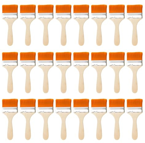 TICKLELY 24-teiliges Pinsel-Set– Lasurpinsel und Malerpinsel-Set – Ideal für Lacke, Holzlasur, Flächenstreicher – Pinselset für Kunstunterricht, Malen