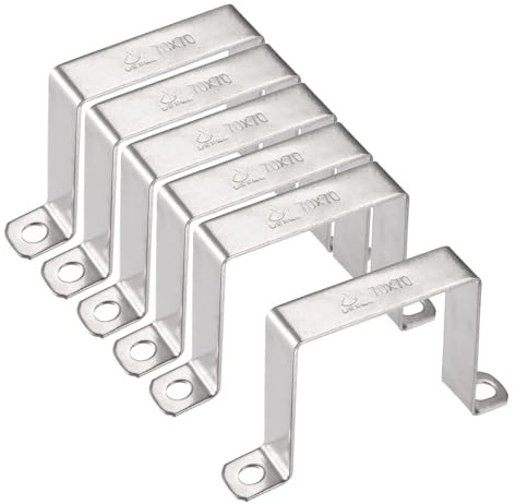 TA-VIGOR 6 Stück U-förmige Verbindungsklammer, 70mm x 70mm Edelstahl-Halterung Edelstahl-Rohrschelle, robuste Leitungsschellen für Türschließstange Halter Strebe, Rohr Drahtbefestigung