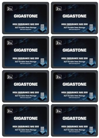 Gigastone SSD 2TB SSD Festplatte (8er-Pack) TLC Hohe Dauerhaltbarkeit SSD für 24/7 Dauerbetrieb NAS-Systeme RAID 2,5 Zoll SATA III Internes Festkörper-Laufwerk NAS Caching