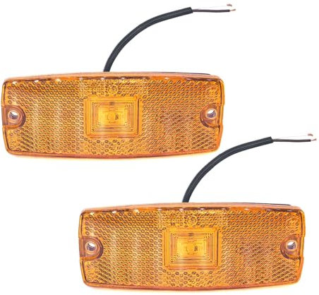 AOJO 2PCS Feux de Gabarit Camping Car Orange LED 12V 24V Imperméable Feu de Position Jaune Remorque avec Vis de Montage