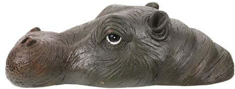 Cabilock Schwimmender Nilpferdkopf Aus Kunstharz Realistische Teichdekoration Für Garten Terrasse Und Hof Leichte Nilpferd-Statue Für Außenbereich