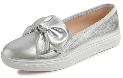 Feversole Women's Casual Slip On Sneaker Fashion Bow Tie Loafer Flats