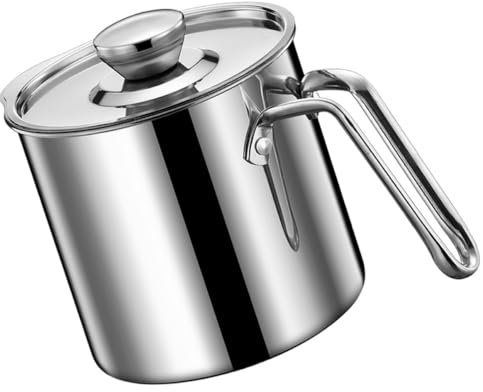 ABOOFAN Tapa de Recipiente con Filtro de Jarra de Filtro de de Cocina de Acero Inoxidable Tazón Separador de Grasa para Sopa Lata de a Prueba de Fugas para Uso Comercial Doméstico