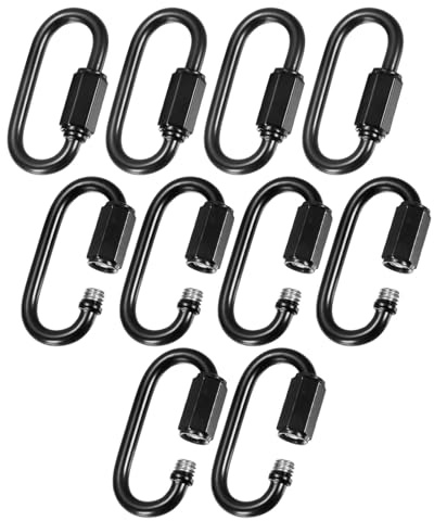 M METERXITY Lot de maillons rapides en fer galvanisé pour équipement de voyage/randonnée/hamac, capacité de charge suspendue, clips de verrouillage à vis