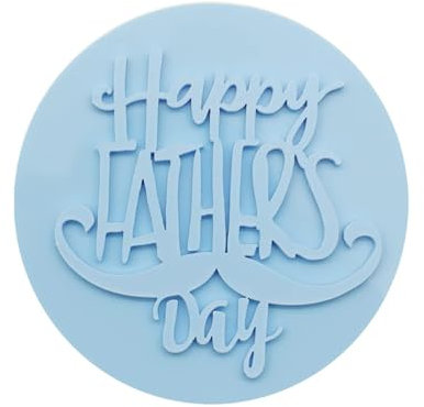 Happy Fathers Day Cookie Stamp Embosser Cupcake Stamp Fondant Embosser Mould Cupcake Icing Cake Stamps Decorating Accessories for Icing Baking Decoration,Happy Father's Day Gifts for Dad,Blue