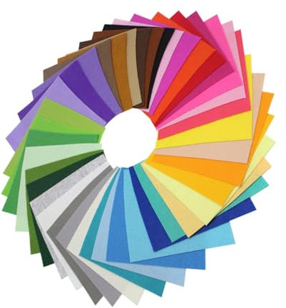 FIXOSHEE 40stücke Filzstoffplatten Aus Polyester Und Wollfilz Farblich Sortierte Bögen Für Bastelprojekte Dekorationen Applikationen Und Handarbeiten