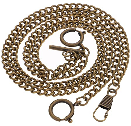 AKOOSY Catena per Orologio da Tasca in Metallo 39cm Anello Tondo, Decorazione Elegante per Giacche e Portafogli, Design Unico e Finitura Raffinata