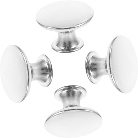 DOITOOL Runde Moderne Schrankknöpfe Verbesserte Benutzerfreundlichkeit aus Eisen in Silber 4 Stück Türgriffe Einfache Installation für Küchen und Badezimmerschränke