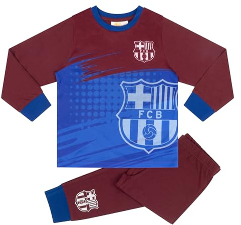 FCB FC Barcelona Pijama de Manga Larga, 13-14 Años: 164cm, Rojo