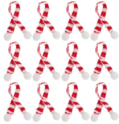 Hemobllo Weihnachtsschal, 12 Stück Schal Weihnachten, Weihnachtsmannschals Aus Filz, Schneemann Zum Basteln Weihnachtsweinbeutel Weihnachtspuppen-Basteldekoration Schal Für Weinflaschen