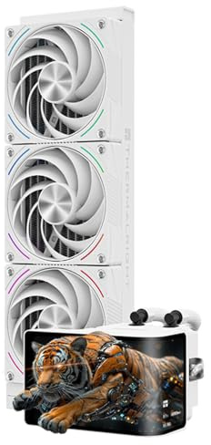 Thermalright Wonder Vision 360 Turbo ARGB White CPU Water Cooler, 60HZ Curved Screen with 2400x1080 Resolution,for AM4/AM5,Intel LGA1851/1700,6.67in 3D Screen High Performance Pump,3000RPM Fan Speed