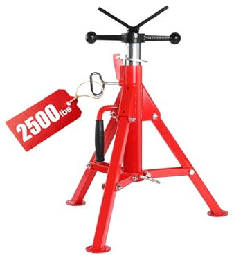 Alwalkee Heavy-Duty Folding Pipe Jack Stand, 2500LB Capacity Jack Stand, 20-37 Inch Adjustable Pipe Support