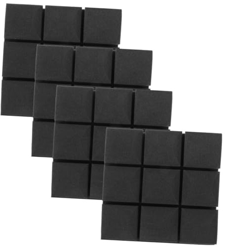 ELAYARD 4pcs Foam Soundproofing Panels for Noise Reduction and Sound Absorbing, Black Wear Resistant Acoustic Insulation, for Offices and Recording Studios