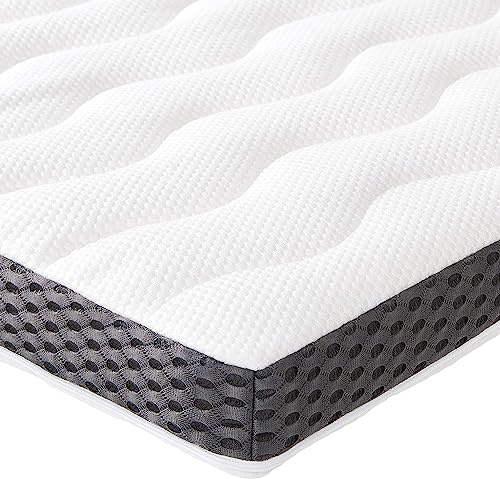Amazon Basics Comfort Memory foam Topper, Single, White, 90 x 190 x 7 cm
