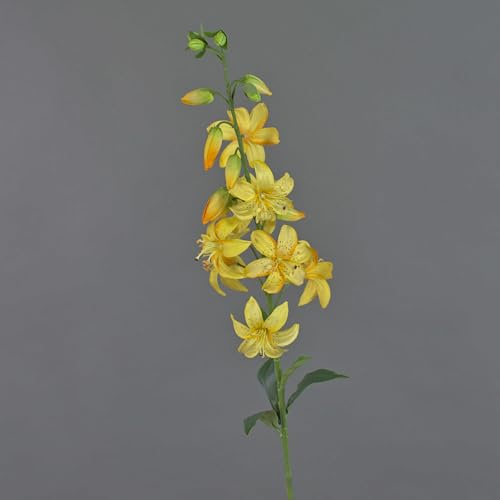 artplants.de Künstliche Blume Tigerlilie Kazuko, gelb, 95cm - Kunst Lilie
