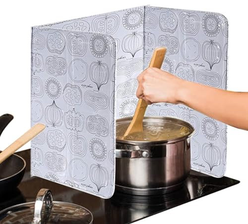 Protector contra salpicaduras de grasa para pared, protector contra salpicaduras de estufa plegable de 3 lados para sartén de estufa de gas, 39 x 84 cm