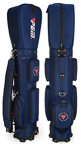 ACXZ Golf Trolleybag Cartbag mit 5-Wege-Trennwänden, Golftasche Tragebags mit 2 Rollen, Golfbag Reisetasche, Platz für 14 Schläger (Schwarz/Weiß/Grau/Blau/Dunkelgrau)