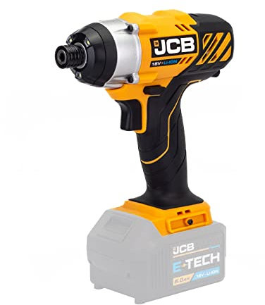 JCB 18V Cordless Impact Driver, Bare Unit, Powerful 150Nm Torque, 1/4 Hex Quick Change Chuck, Rubber Grip Overmould, Belt Clip & LED Light, 3 Year Warranty