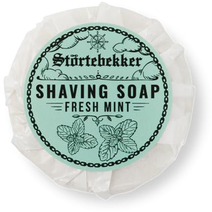 Störtebekker® Premium Rasierseife Fresh Mint 70g - Handgefertigte Seife für ergiebigen Rasierschaum - Perfekt für die Rasur mit Rasierhobel & Rasiermesser - Vegane Rasierseife Damen & Herren