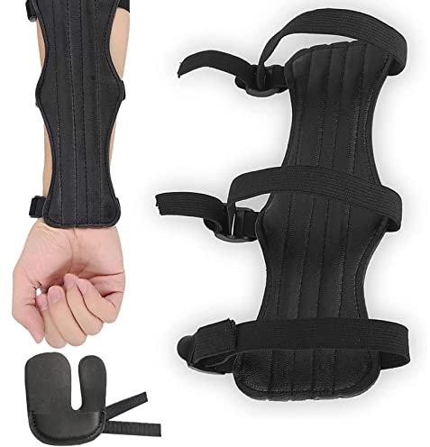 Yuemuop Armschutz Bogenschießen Set, Schießhandschuhe Fingerschutz Bogensport Zubehör, Unterarmschutz Archery Arm Guard, für Kinder Jugend Erwachsene Anfänger Schießen