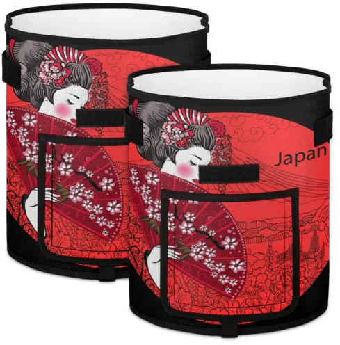 Lot de 2 pots de fleurs de cerisier japonais pour femme avec fenêtre à rabat, sacs d'aération non tissés avec poignées pour tomates, piment, carottes, oignons, légumes