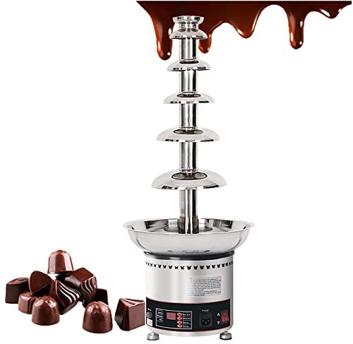 KELUNIS Chocolate ​Fondue, Stainless Steel Electric Chocolate Fountain with Hot Melting Pot Base Great for Parties Weddings / 6 floors