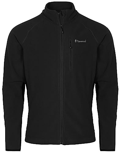 Pinewood Air Vent Fleece Jacke für Herren. Zum Wandern, Trekking, Jagd, Hundesport und vielen Outdoor-Aktivitäten (SCHWARZ, L)