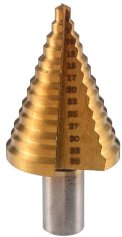 KIZAMI 1pc Titanbeschichteter Kegel HSS Stahl Stufenbohrer 5-35mm Kegel Stufenbohrer Power Metall Holzbearbeitung Bohrlochschneider Werkzeuge