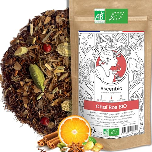 Ascenbio - Rooibos - Chai bos orgánicos - 180 g a granel - preparado y envasado en Francia - embalaje biodegradable