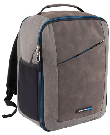 Cabin Max Manhattan Rucksack 40x30x20, 24l, Wizz Air-kompatibel, Untersitz-Reisetasche, Reisetasche Handgepäck Reiserucksäcke (Grau-Blau 40 x 30 x 20 cm)