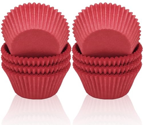 200 Stück Mini Muffins Papierförmchen,Rot Muffinförmchen Papier,Cupcake Förmchen,Rot Muffinförmchen Papier Klein für Backen, Dessert Weihnachten Valentinstag Geburtstag Hochzeit Dekoration