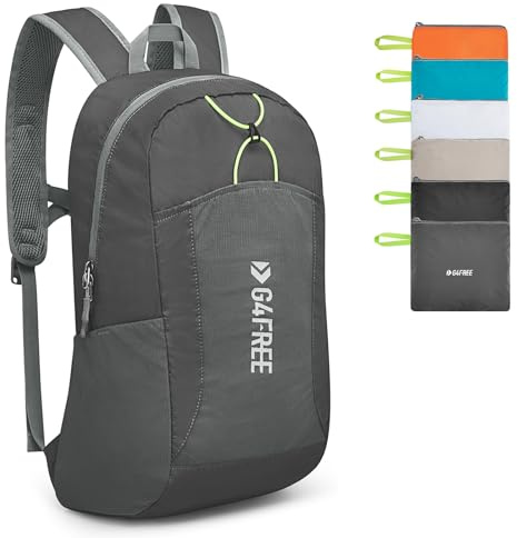 G4Free Faltbarer Leichter Rucksack 25L Unisex Tagesrucksack Kleiner Reiserucksack Wanderrucksack Trekkingrucksack Wasserdicht für Wandern Fahrrad