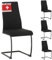 Albatros Freischwinger Stuhl TURANO 4er Set, Schwarz - Esszimmerstuhl Schwingstuhl mit Modernem Design, Stoff-Bezug, Dicke Polsterung - Küchenstuhl, Polster-Stuhl Esszimmer, Esstisch Stuhl