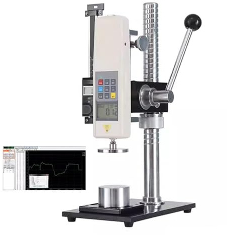 Banco di Prova Push-Pull Manuale, Dinamometro Digitale da 500 N, Corsa 180 Mm/7, a Leva, con 5 Morsetti, Uscita Dati USB, per Test di Trazione E Compressione