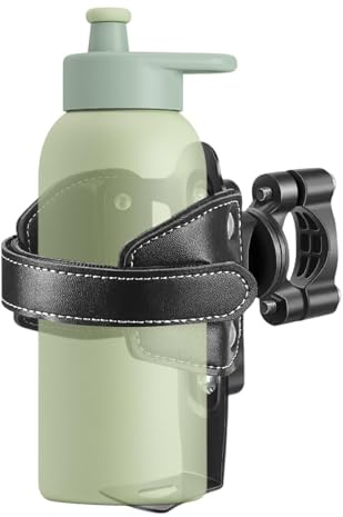 Becherhalter aus Leder für Motorrad, Getränkehalter für Motorradpassagier - Flaschenhalter | Verstellbarer Getränkehalter für Motorrad, abnehmbarer Flaschenhalter, robustes Motorradzubehör für