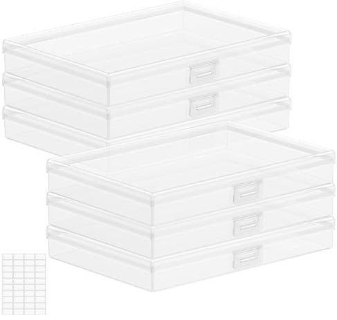 Lifewit Fotoaufbewahrungsbox 10 x 15 cm Fotoetui, 6 innere Fotohalter, durchsichtige Fotoboxen zur Aufbewahrung, Foto-Organizer aus Kunststoff für Saatgut, Karten, Handwerk, Aufkleber