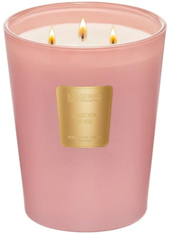 M&SENSE Candele profumate profumo di rosa da giardino, candela grande regali per il compleanno della migliore amica, regali per la festa della mamma regali per casa nuova 990g,durata fino a 150 ore