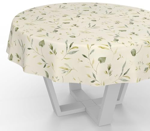 ANRO Wachstuchtischdecke Wachstischdecke Wachstuch Tischdecke abwaschbar Gartentischdecke Wasserabweisend Rund 140cm Schnittkante Canada Floral