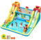 Château Gonflable XXL avec Double Aquatique Toboggan pour Enfants Extérieur Intérieur avec Souffleur, avec 4 Canons de Pulvérisation d'eau, Trampoline, 2 Murs d'escalade, Piscine, 452x416x210 cm