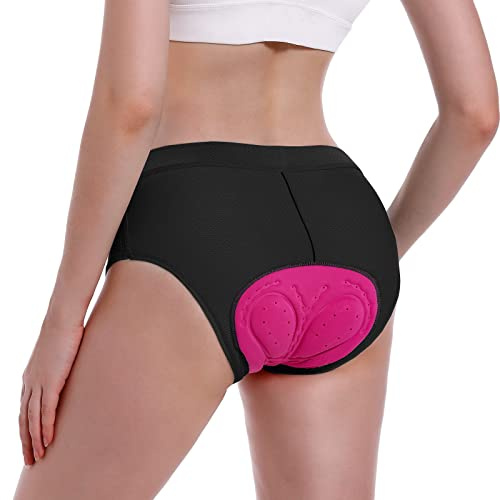 MEETWEE Cykelshorts dam vadderade cykeltrosor dam byxor cykelshorts dam vadderade cykelunderkläder vadderad 3D mountainbike ridning, svart, XXL