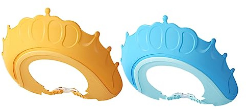 JOINPAYA 2pcs Adjustable Toddler Bath Shower Caps Hair Washing Visors Baby Shampoo Hats Ear Protection Odourless Reusable Pp Material for Bath Time