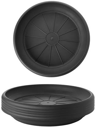 6er Set Untersetzer Ø 41 cm, für Blumentöpfe Ø 50 cm, Passgenau & Stabil , Farbe: Anthrazit, Made in Germany