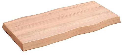 Tavolo da lavoro in legno massello di quercia 80 x 40 x 6 cm, superficie marrone chiaro per casa e ufficio