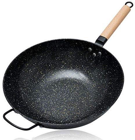 Padella antiaderente, manico robusto, compatibile con induzione, adatta al forno, facile da pulire, 34 cm