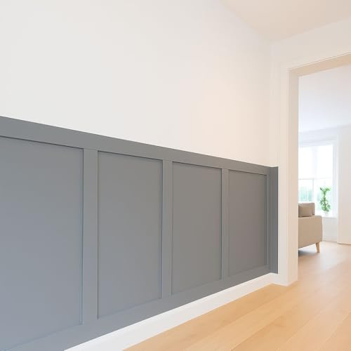 Shaker Style Wall Panelling Kit –10 SLATS MDF Strips with Adhesive, DIY Feature Wall Panels, Paintable MDF, Easy Installation, Same Day Dispatch Before 2PM, Next Day Delivery (9MM)