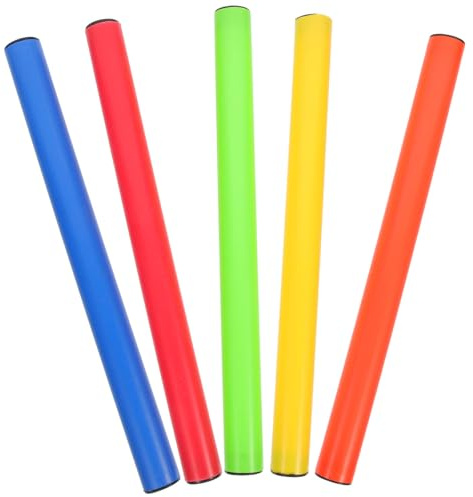HAPINARY Bâtons Relais Compacts en Plastique, Lot de 5 Pièces Multicolores, Conçus pour Courses de Relais en Athlétisme, Utilisables en Écoles et Événements Sportifs