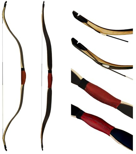 AF Archery Turkish Recurve Bow, 50 High-Performance Traditional Laminated Hunting Horse Bow for Adults Youth Beginners Enthusiasts and Hunting (Black Turkish, 40LBS)