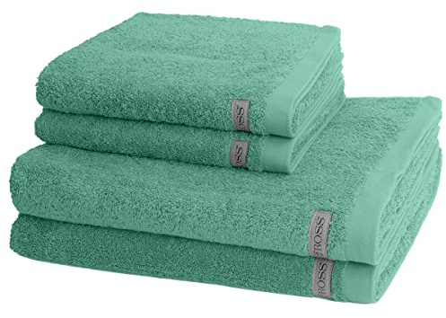 Ross - 4 teiliges Frottier-Set - Sinfonie (2 X Handtuch 2 X Duschtuch im Set) - 500 g/m2 - Baumwolle - Walkfrottee - saugstark - weich und flauschig - Karibik
