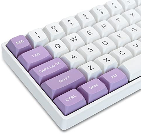 dagaladoo XVX 189-Key Double Shot PBT Keycaps, XVX Profile for Cherry/Gateron MX Switches, 60%/65%/75%/100% Mechanical Keyboards, White/Purple